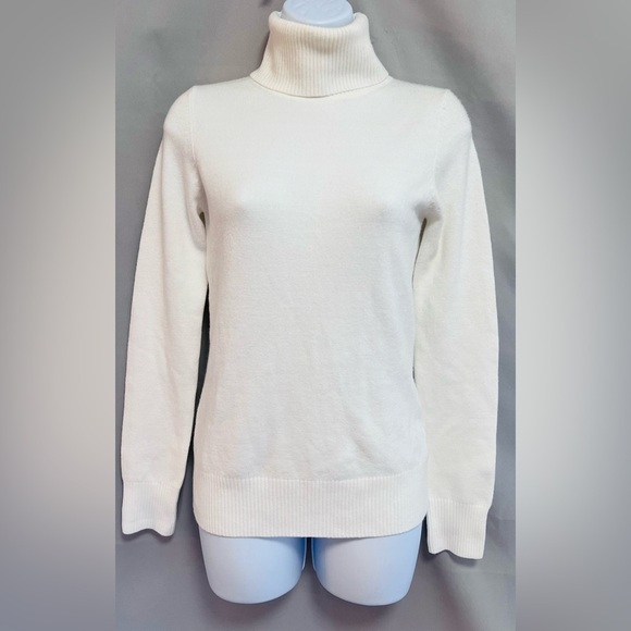 French Connection Baby Soft Turtleneck Sweater‎ White Sz Small - Picture 1 of 11